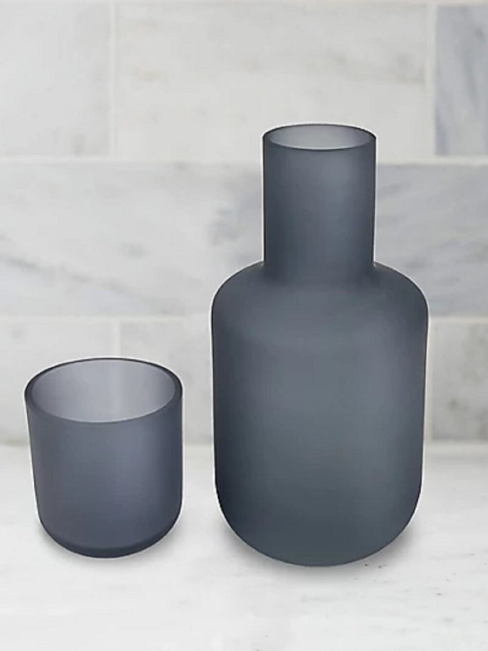 TikTok-famous Haven brand Eulo 27-fluid oz. Frosted Glass Bedside Water Carafe